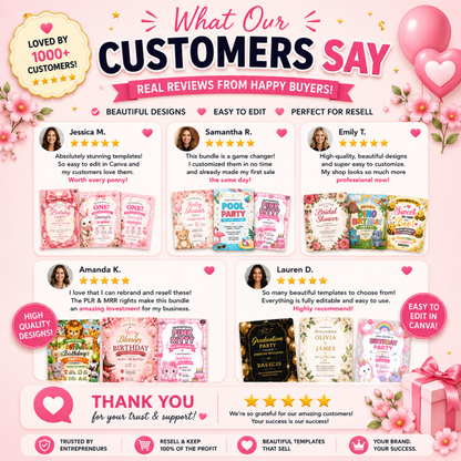 50 Editable Invitation Templates Bundle | PLR MRR Included
