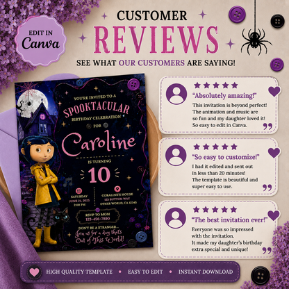 Spooky Birthday Invitation | Animated Halloween Canva Invite (Digital Download)