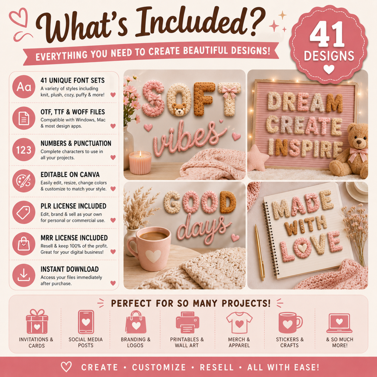 Canva Editable Alphabet Font Styles | 41 Styles, PLR, MRR (Digital Download)