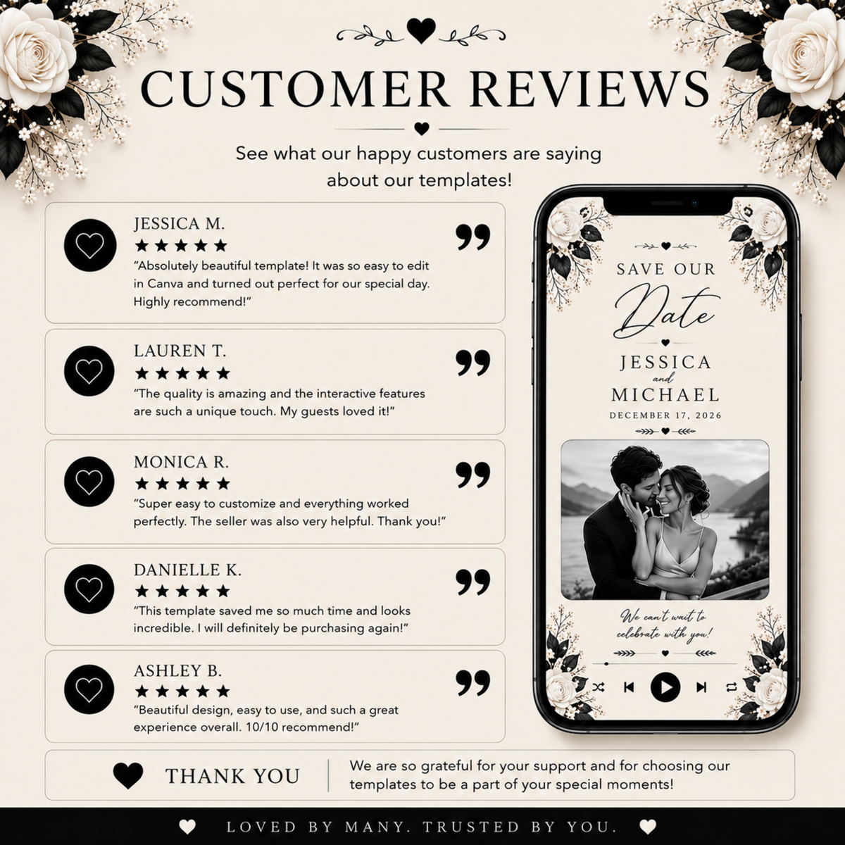 Save the Date Wedding Invitation, Interactive Canva Template, Digital Wedding Website, PLR MRR