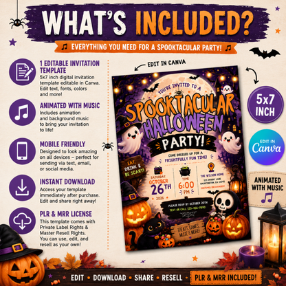 Spooktacular Halloween Invitation | Animated Canva Template
