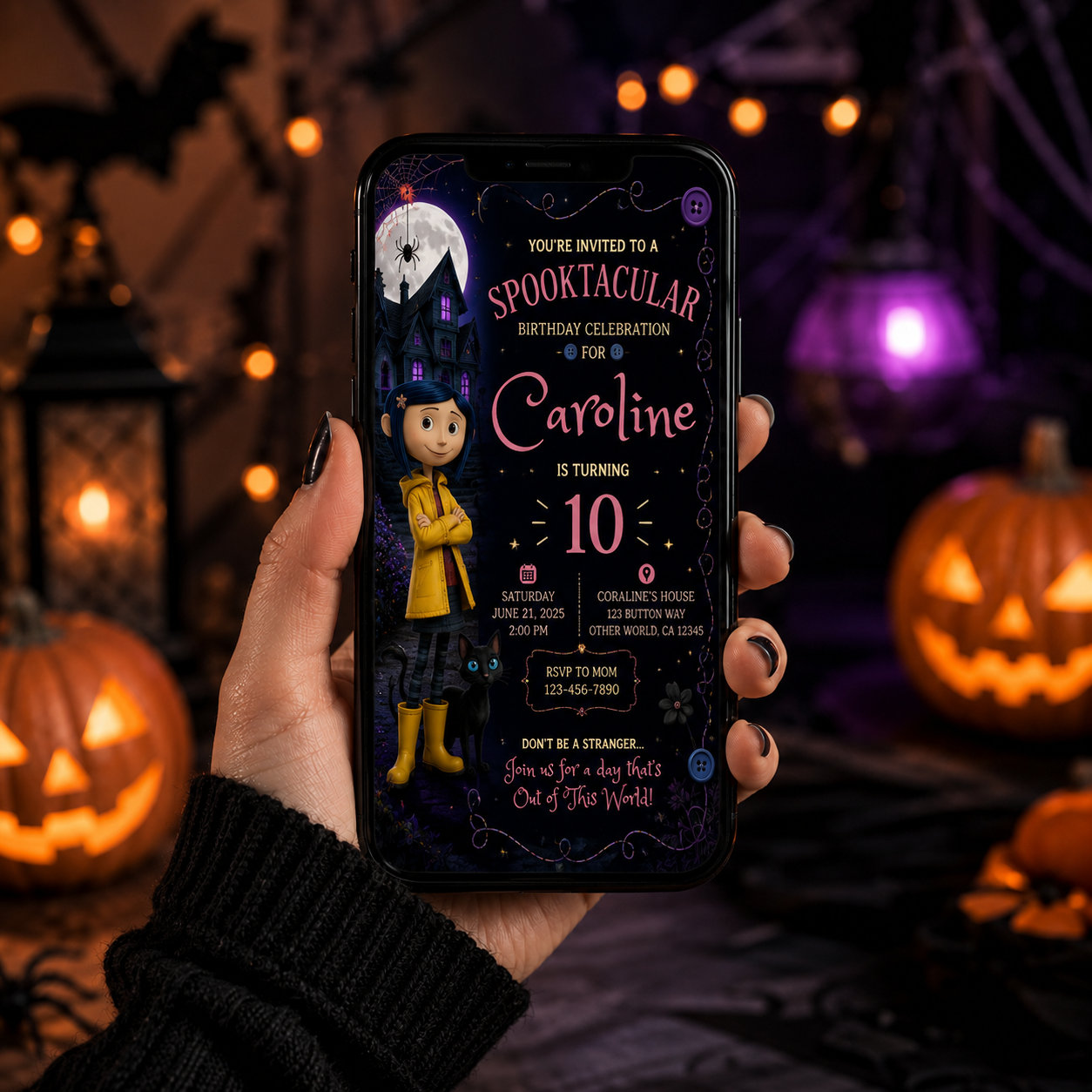 Spooky Birthday Invitation | Animated Halloween Canva Invite (Digital Download)