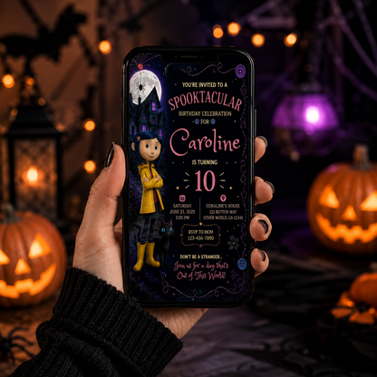 Spooky Birthday Invitation | Animated Halloween Canva Invite (Digital Download)