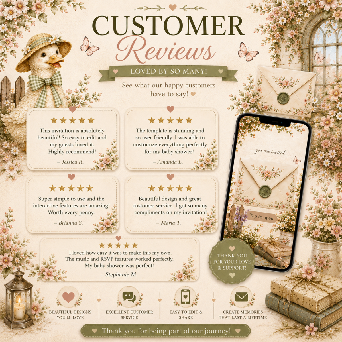 Interactive Baby Shower Invitation Template | Editable Canva Website | RSVP, Music & Animated Envelope | PLR MRR